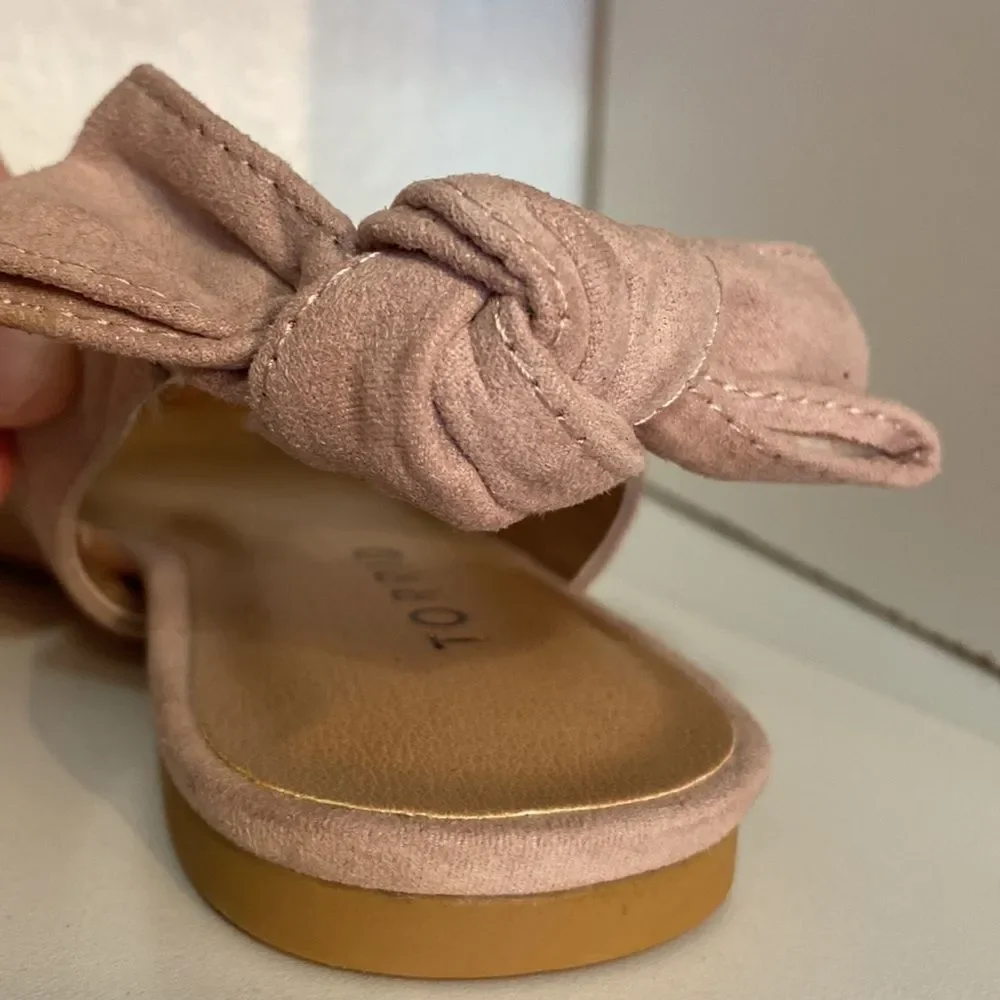 Torrid Faux Suede Tan Sling Back Bow Ballet Flat Shoe
